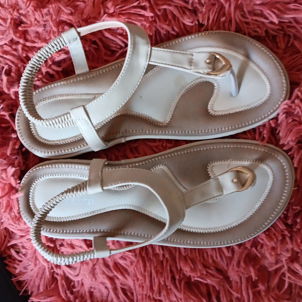  SHIBEVER Women's Sandals Flat cushion Bohemian 7/38 Ankle Strap Summer Beach
